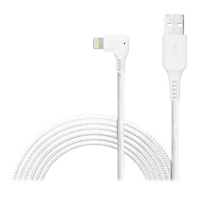 Logiix Piston Connect XL 90 USB-C Lightning Cable for iPad/iPhone/iPod - White