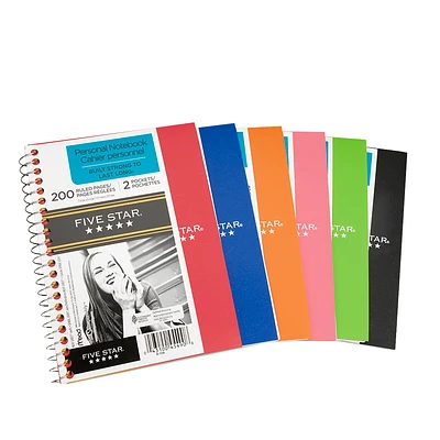 Mead Five Star One Subject Notebook - 200 pages - Assorted Colours