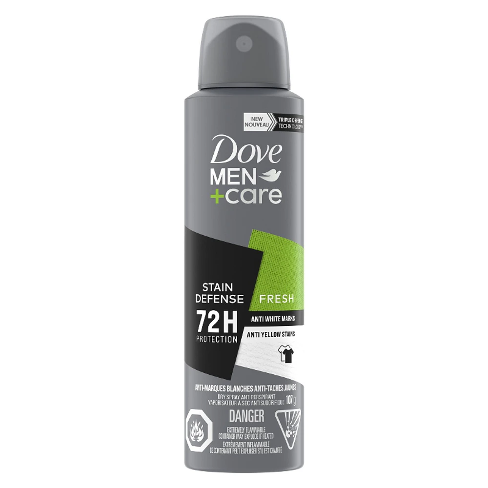 Dove Men+Care Dry Spray Antiperspirant - Stain Defense Fresh - 107g