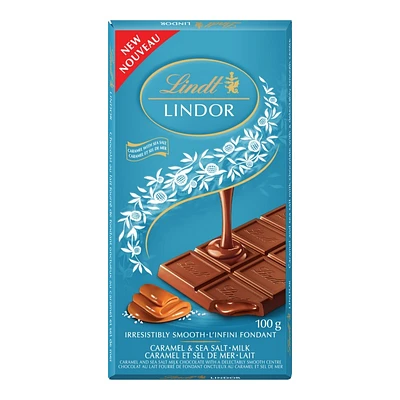 Lindt LINDOR Milk Chocolate Bar - Caramel & Sea Salt - 100g