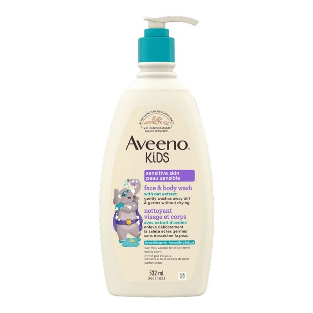 Aveeno Kids sensitive Skin Face and Body Wash - 532ml