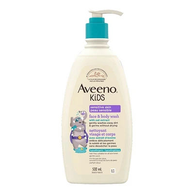 Aveeno Kids sensitive Skin Face and Body Wash - 532ml