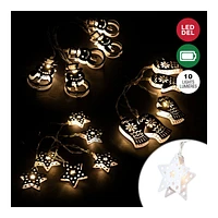 Danson Decor LED Light Chain - Snowman/Star/Mitten - Warm White - 10 Lights