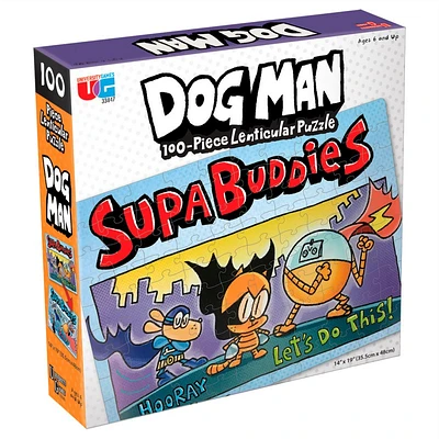 University Games Dog Man Lenticular Puzzle - Supa Buddies - 100pce