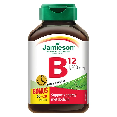 Jamieson Vitamin B12 1,200 mcg  (Cobalamin) Timed Release - 60's