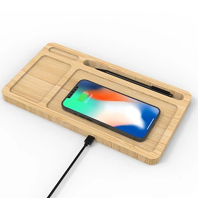 Emrge Bamboo Wireless Charger - Wood - EMBBWC15