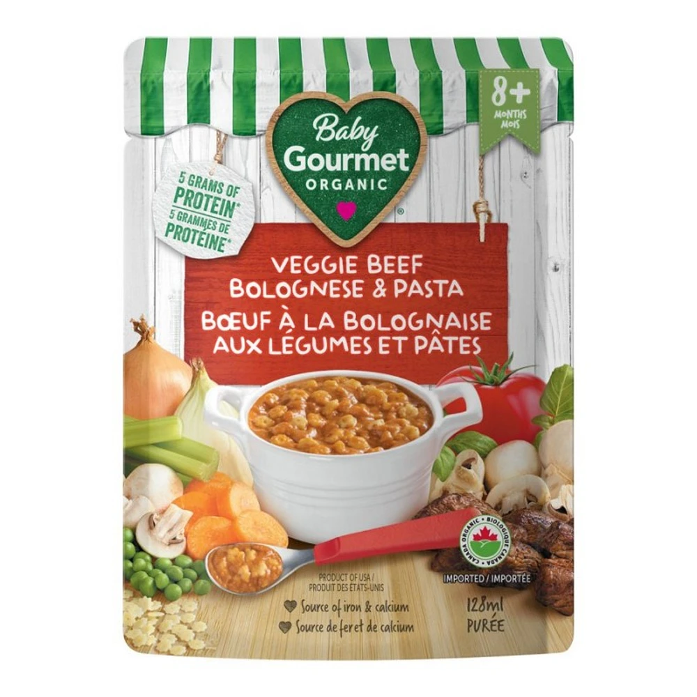 Baby Gourmet Meals Baby Food - Veggie Beef Bolognese & Pasta - 128ml