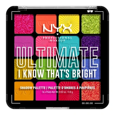 NYX Professional Makeup Ultimate Shadow Palette - I Know That's Bright - 16 colors