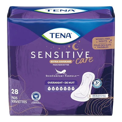 TENA Sensitive Care Pads Overnight - Extra Coverage - 28s