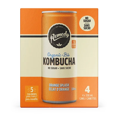 Remedy Organic Kombucha - Orange Splash - 4x330ml