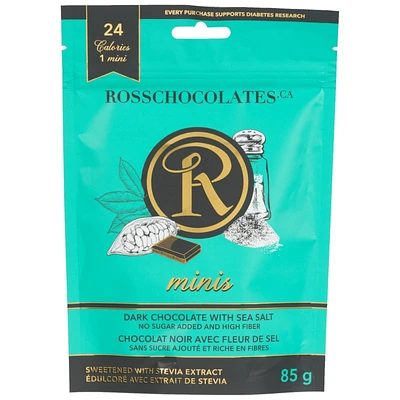 Ross Stevia Pouch Dark Chocolate Minis - Sea Salt - 85g