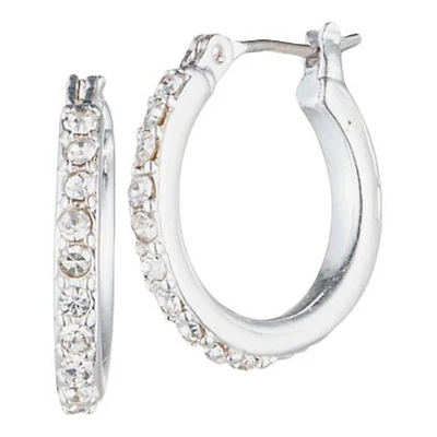 Anne Klein Small Click Hoop Earrings - Silver