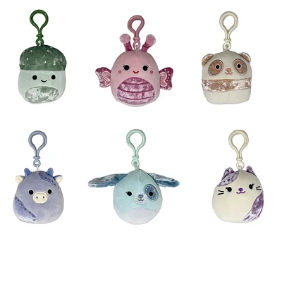 Squishmallows Clips Stuffed Velvet Squad Plush Toys - Assorted - 3.5 Inch