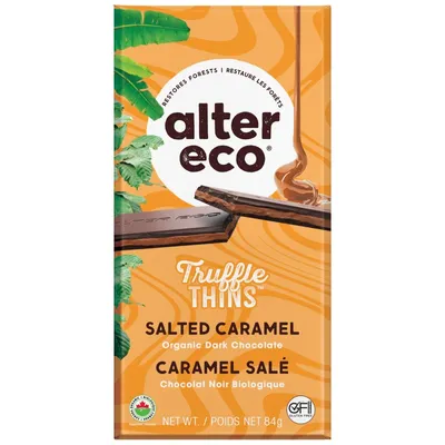 Alter Eco Dark Chocolate Truffle Thins Salted Caramel - 84g