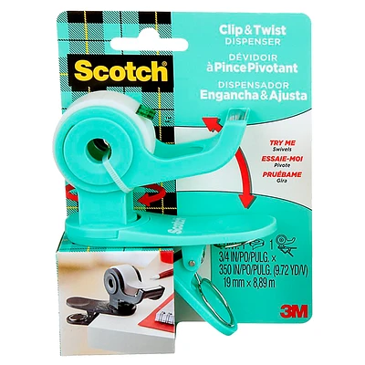 Scotch Clip & Twist Tape Dispenser - Assorted