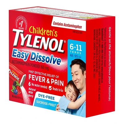 Tylenol* Easy Dissolve Pain Relief Acetaminophen Powder - Wild Berry - 16s� �