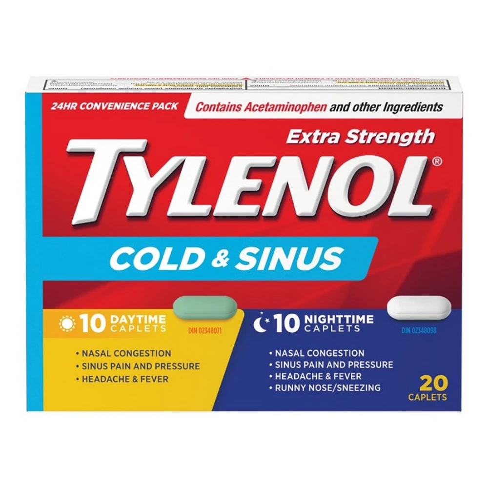 Tylenol* Extra Strength Cold and Sinus Caplets - 20's� �