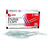 ACCO Jumbo Non-Skid Paper Clips - 100s