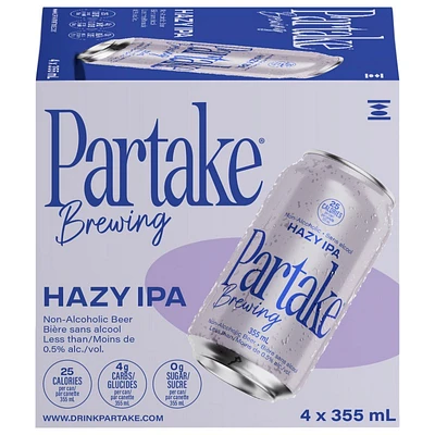 Partake Brewing Craft Non-Alcoholic Beer - Hazy IPA - 4x355ml