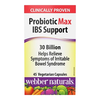 Webber Naturals Probiotic Max IBS Support 30 Billion Vegetarian Capsules - 45's
