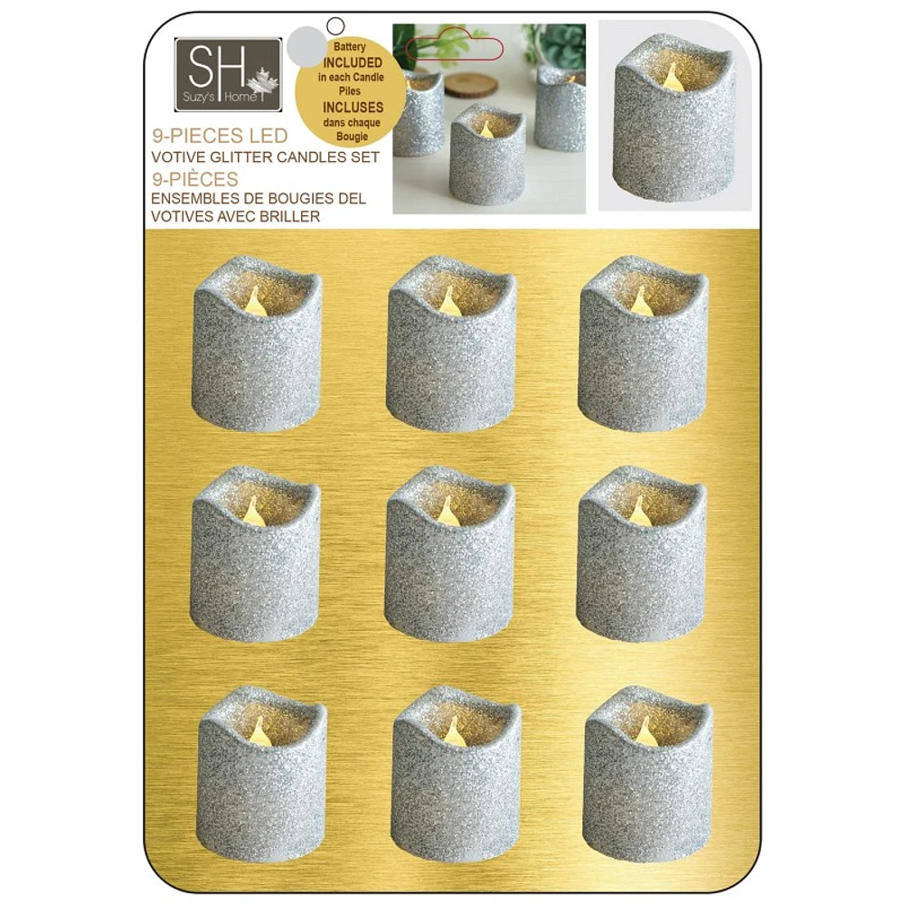 Suzy's Home Votive Candles - Silver - 9pk