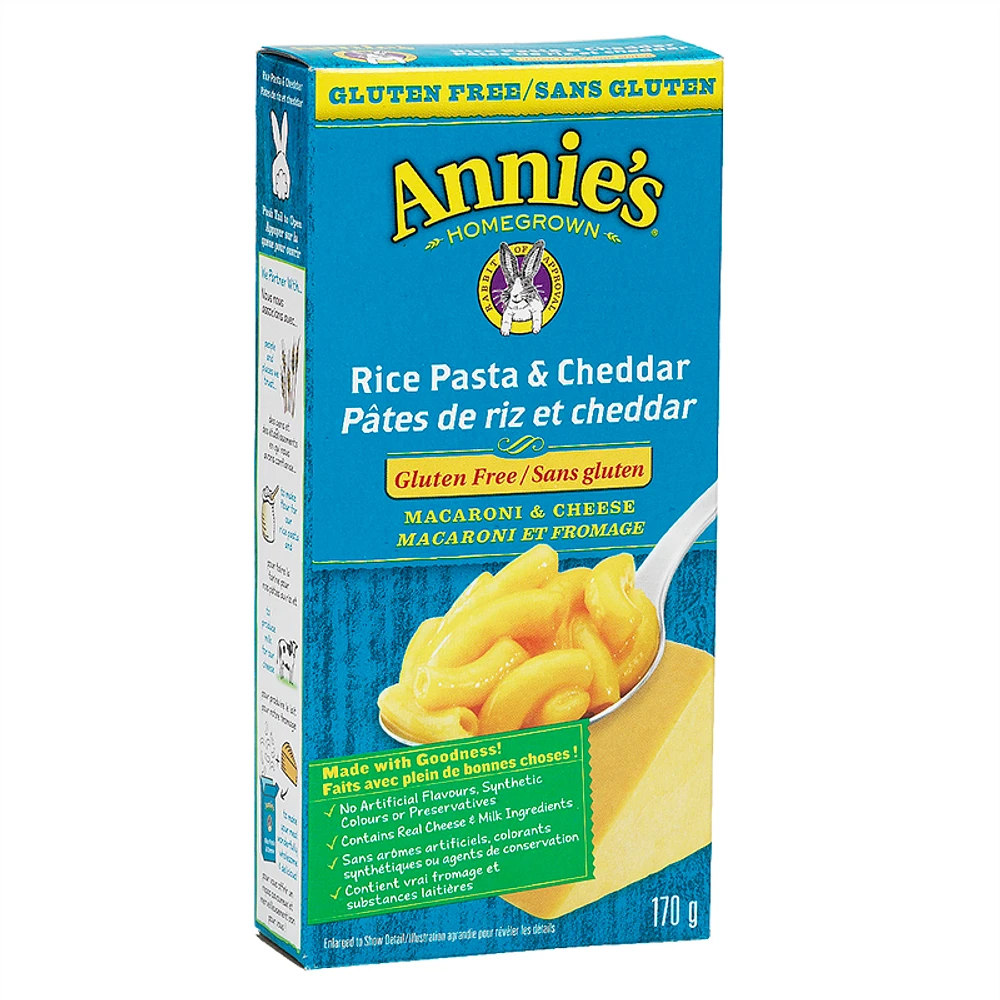 Annie's Rice Pasta & Cheddar - Gluten Free - 170g