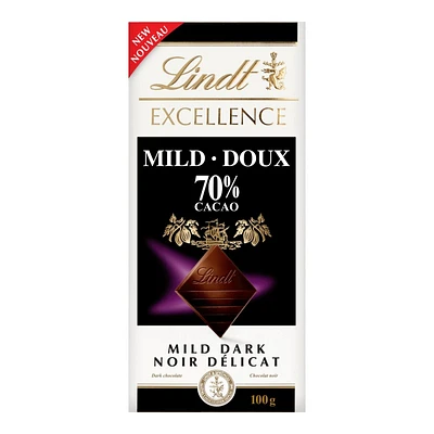 Lindt EXCELLENCE Mild 70% Cacao Dark Chocolate - 100g