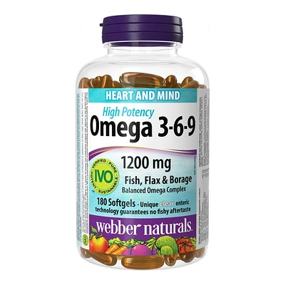 Webber Naturals Omega 3-6-9 Softgels - 1200mg - 180's