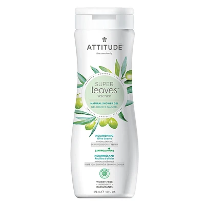 Attitude Super Leaves Science Natural Shower Gel - Nourishing Olive Leaves - 473ml
