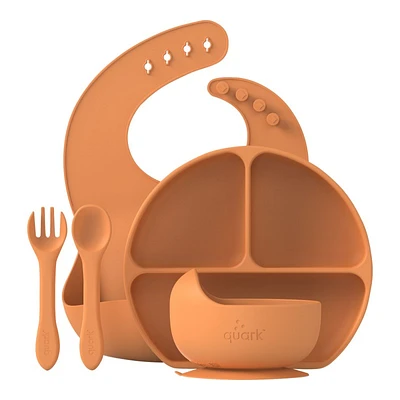 Quark Feedi Baby Feeding Set - Orange - 5-piece