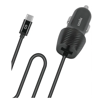 LOGiiX Power Lite USB-A & USB-C Car Power Adapter for Nintendo Switch - LGX-13574