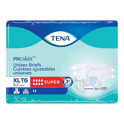 TENA ProSkin Unisex Incontinence Briefs - Super - Extra Large - 12s
