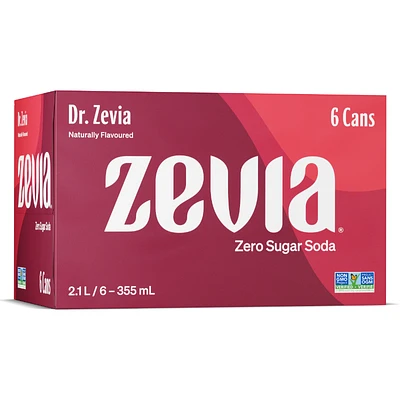 Zevia Soft Drink - Dr. Zevia - 6 x 355ml