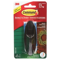 Command Large Outdoor Designer Hook - Metallic Bronze - 1 hook