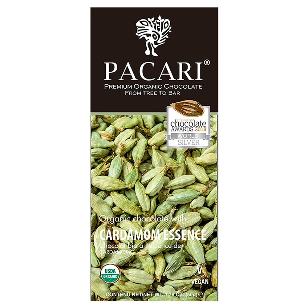 Pacari Organic Chocolate Bar - Cardamom Essence - 50g