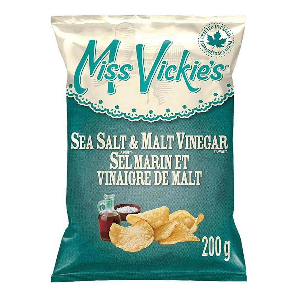 Miss Vickie's Potato Chips - Sea Salt & Malt Vinegar - 200g