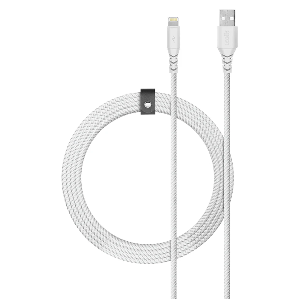 Logiix Piston Connect Armour + Braided Lightning Cable - White - LGX-12914