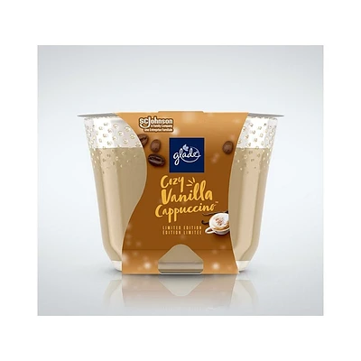Glade Cozy Vanilla Cappuccino 3-Wick Candle Glass