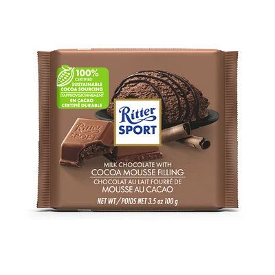 Ritter Sport - Milk Chocolate with Cocoa Mousse Filling - 100g