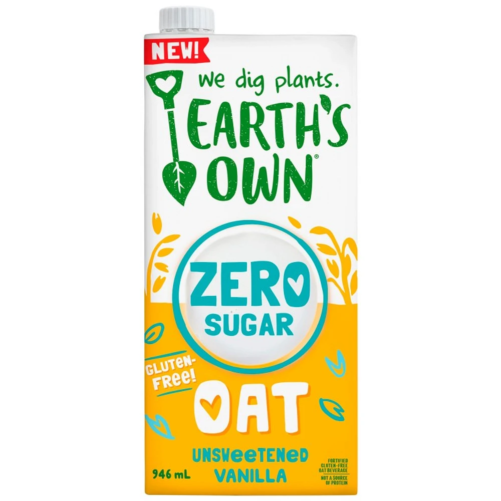 Earth's Own Zero Sugar Oat Milk - Unsweetened Vanilla - 946ml