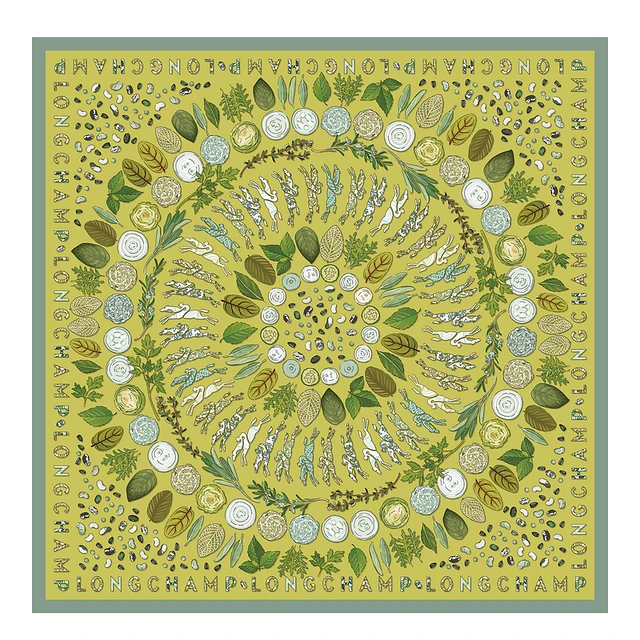 Longchamp Herbarium Silk scarf 90