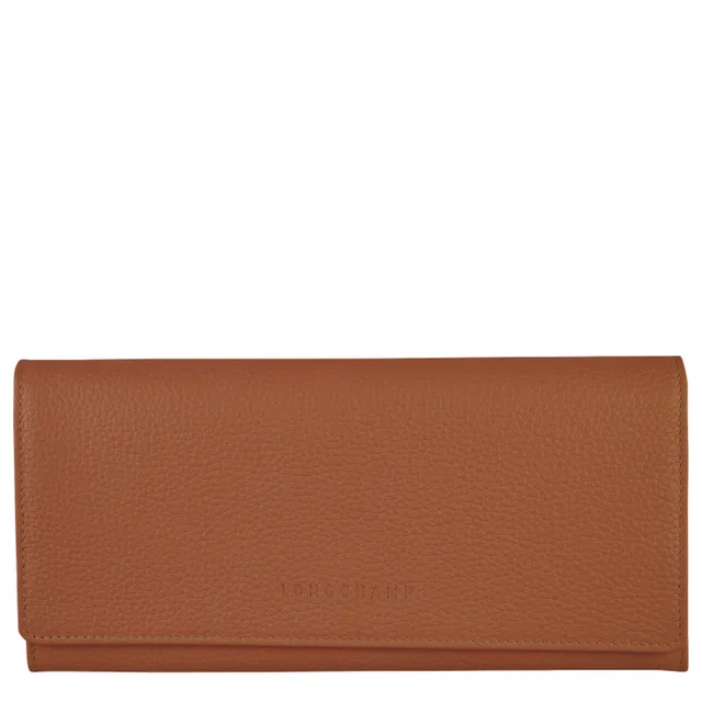 Grainy Leather TB Continental Wallet in Warm Russet Brown - Women