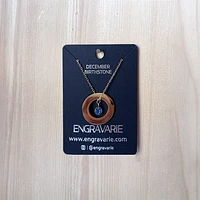 Engravarie - 25mm Gold Circle Birthstone Necklace