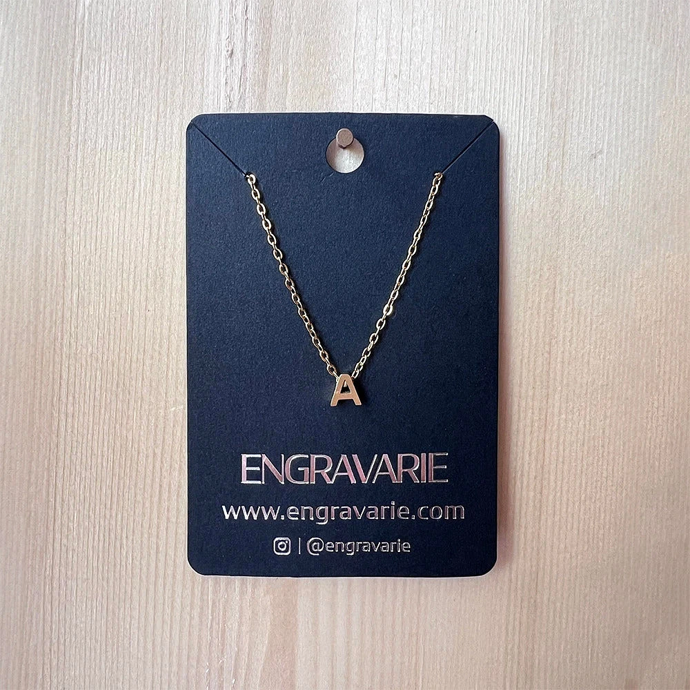 Engravarie -  Free Floating Initial Gold Necklace (standard chain)