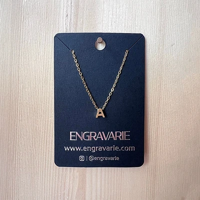 Engravarie -  Floating Initial Gold Necklace