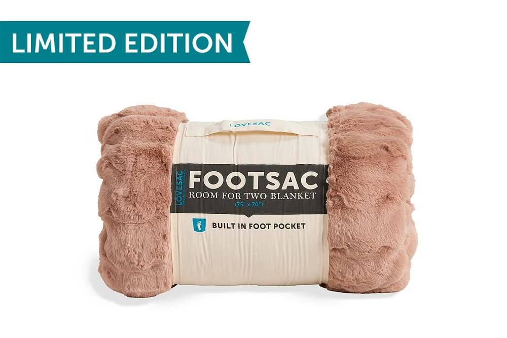 Room for Two Footsac Blanket: Rose Gold Sand Sculpted Phur