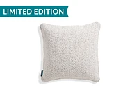 18x18 Throw Pillow Cover: Dove Fuzzy Bouclé