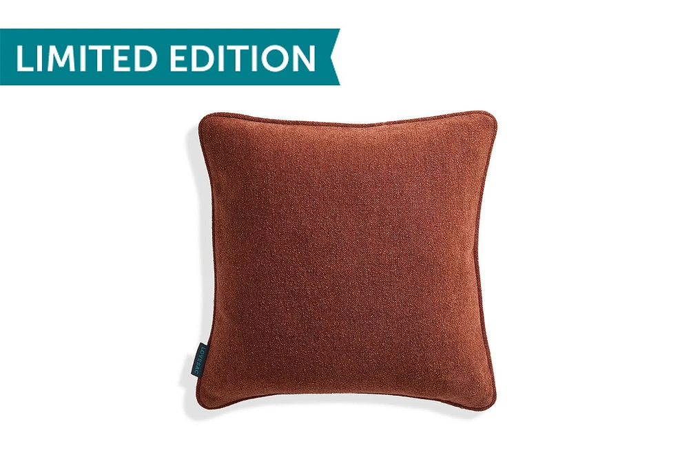 18x18 Throw Pillow Cover: Terracotta Micro Bouclé