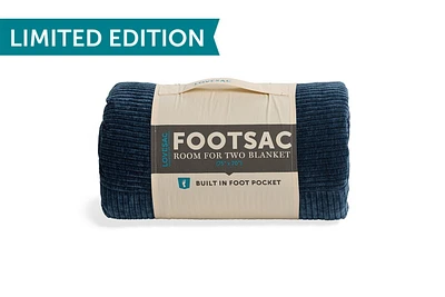 Room for Two Footsac Blanket: Cobalt Corded Chenille