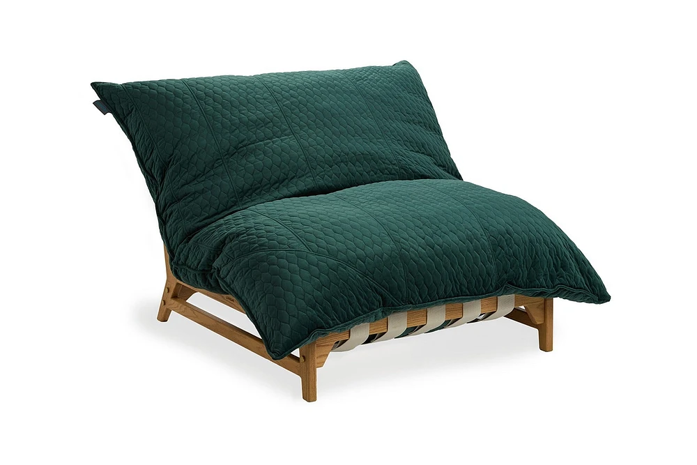 PillowSac Accent Chair: Pine Quilted Velvet